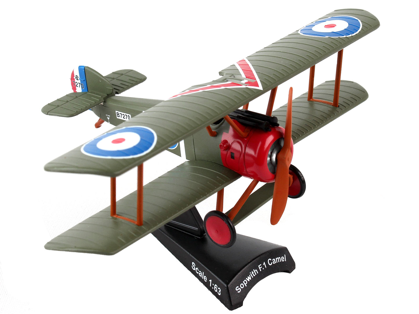 Sopwith FI Camel Fighter Aircraft "Captain Arthur Roy Brown" Royal Air Force 1/63 Diecast Model Airplane by Postage Stamp