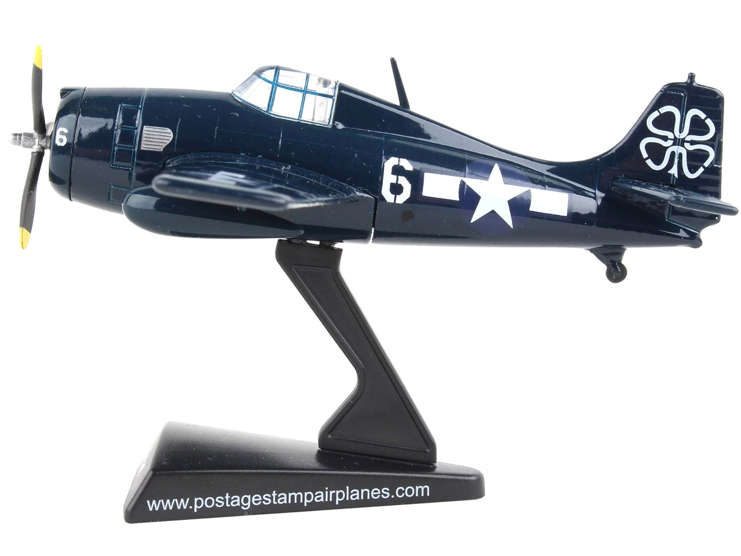 Grumman F4F Wildcat Aircraft #6 "USS Petrof Bay" United States Navy 1/87 (HO) Diecast Model Airplane by Postage Stamp