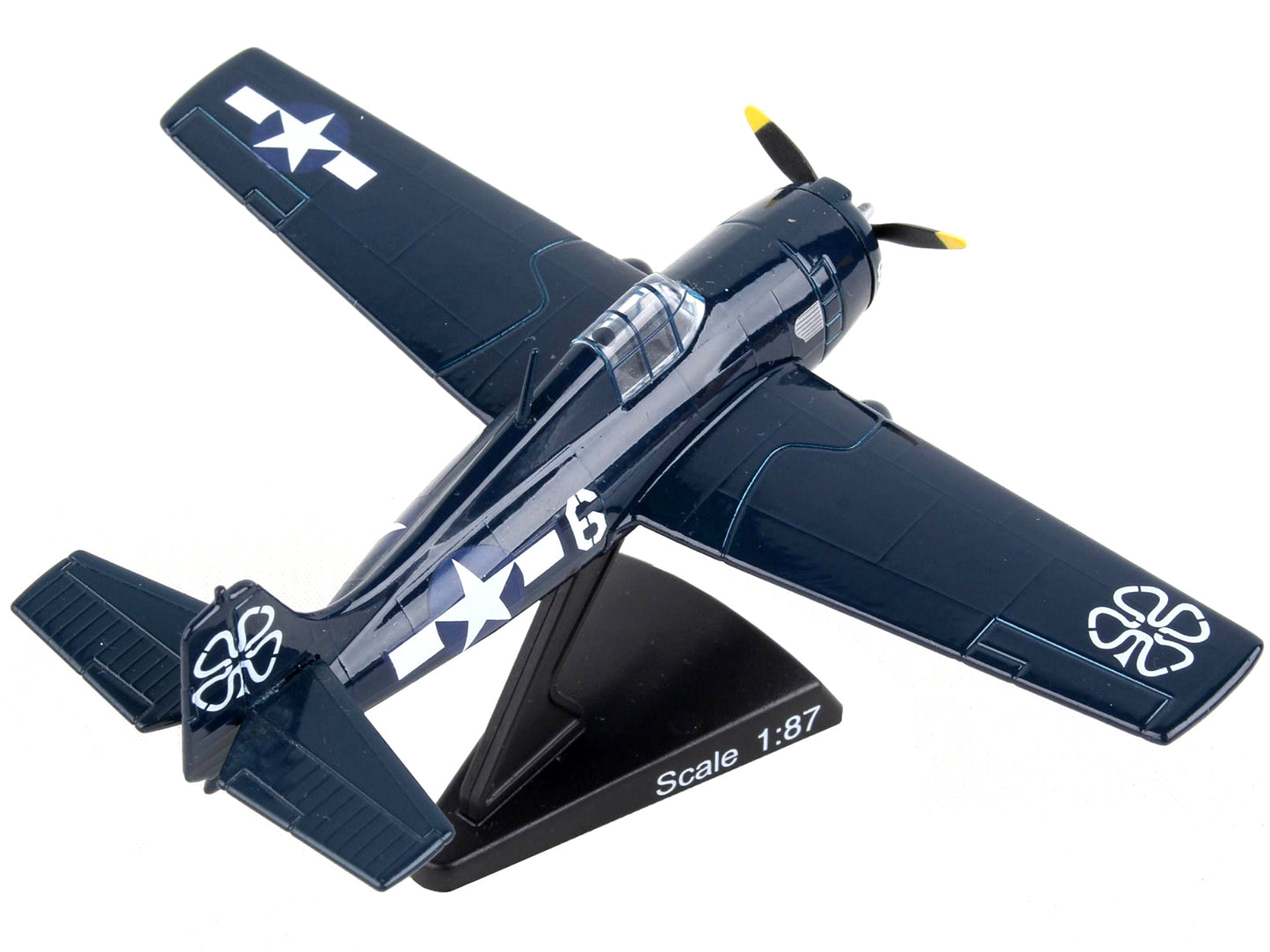 Grumman F4F Wildcat Aircraft #6 "USS Petrof Bay" United States Navy 1/87 (HO) Diecast Model Airplane by Postage Stamp