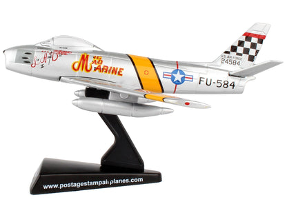 North American F-86F Sabre Fighter Aircraft "Mig Mad Marine" United States Air Force 1/110 Diecast Model Airplane by Postage Stamp