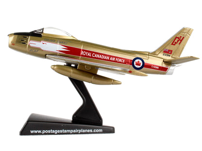 North American Canadair Sabre Fighter Aircraft "Golden Hawks" Royal Canadian Air Force 1/110 Diecast Model Airplane by Postage Stamp