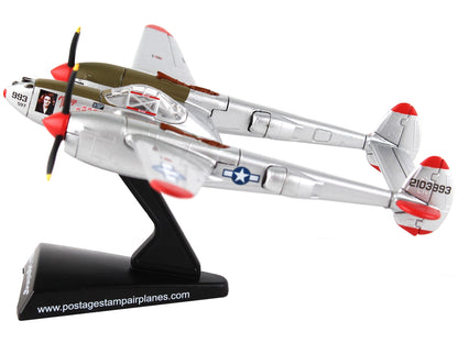 Lockheed P-38J Lightning Fighter Aircraft "Marge" Pilot Richard Ira "Dick" Bong - United States Air Force 1/115 Diecast Model Airplane by Postage Stamp