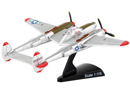 Lockheed P-38J Lightning Fighter Aircraft "Marge" Pilot Richard Ira "Dick" Bong - United States Air Force 1/115 Diecast Model Airplane by Postage Stamp