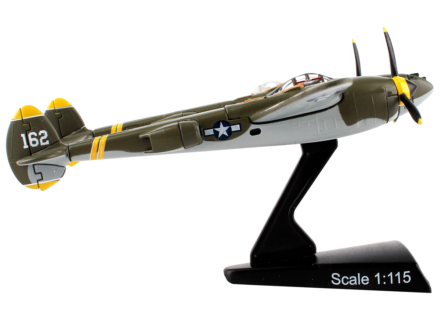 Lockheed P-38J Lightning Fighter Aircraft "23 Skidoo" United States Air Force 1/115 Diecast Model Airplane by Postage Stamp