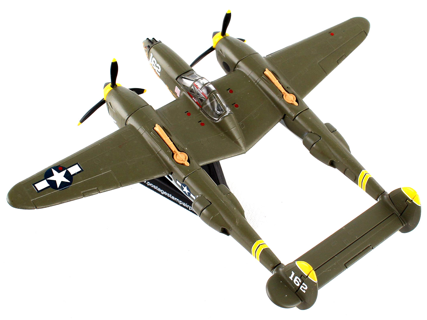 Lockheed P-38J Lightning Fighter Aircraft "23 Skidoo" United States Air Force 1/115 Diecast Model Airplane by Postage Stamp