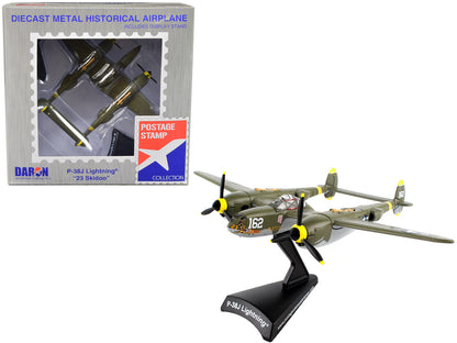 Lockheed P-38J Lightning Fighter Aircraft "23 Skidoo" United States Air Force 1/115 Diecast Model Airplane by Postage Stamp