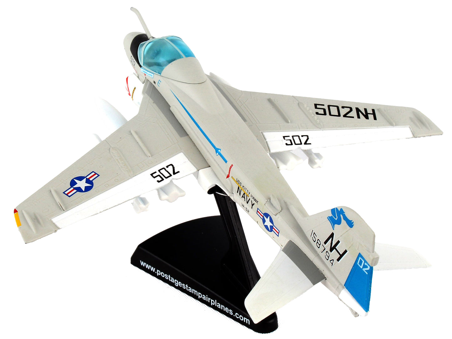 Grumman A-6E Intruder Aircraft "VA-52 Knightriders" United States Navy 1/140 Diecast Model Airplane by Postage Stamp