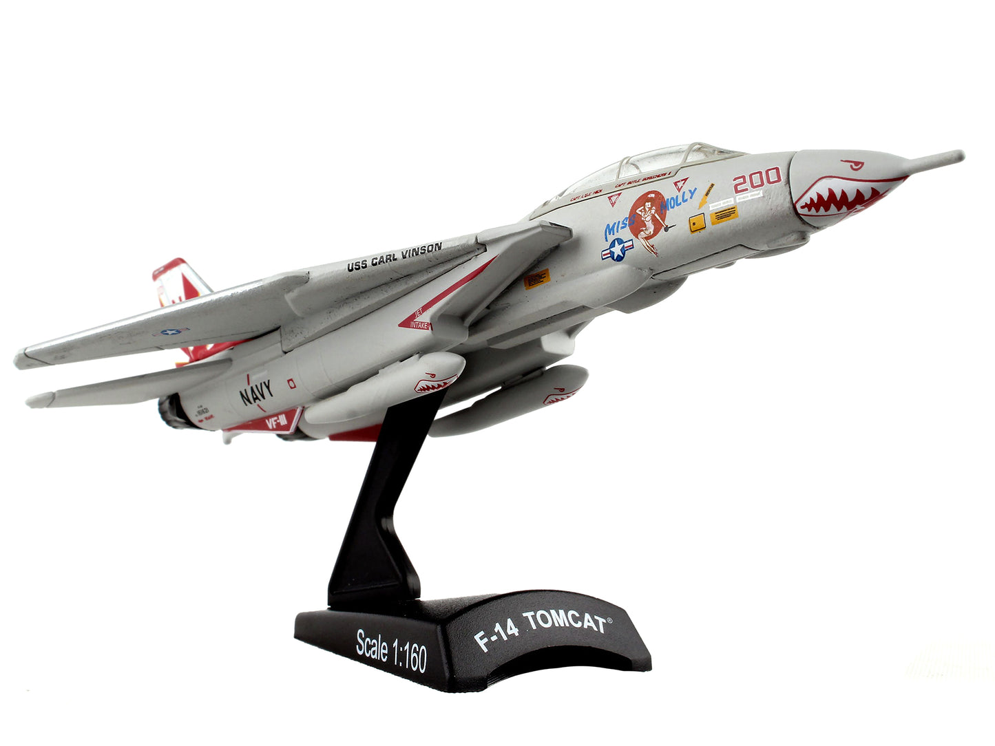 Grumman F-14 Tomcat Fighter Aircraft VF-111 Sundowners "Miss Molly" United States Navy  1/160 Diecast Model Airplane by Postage Stamp