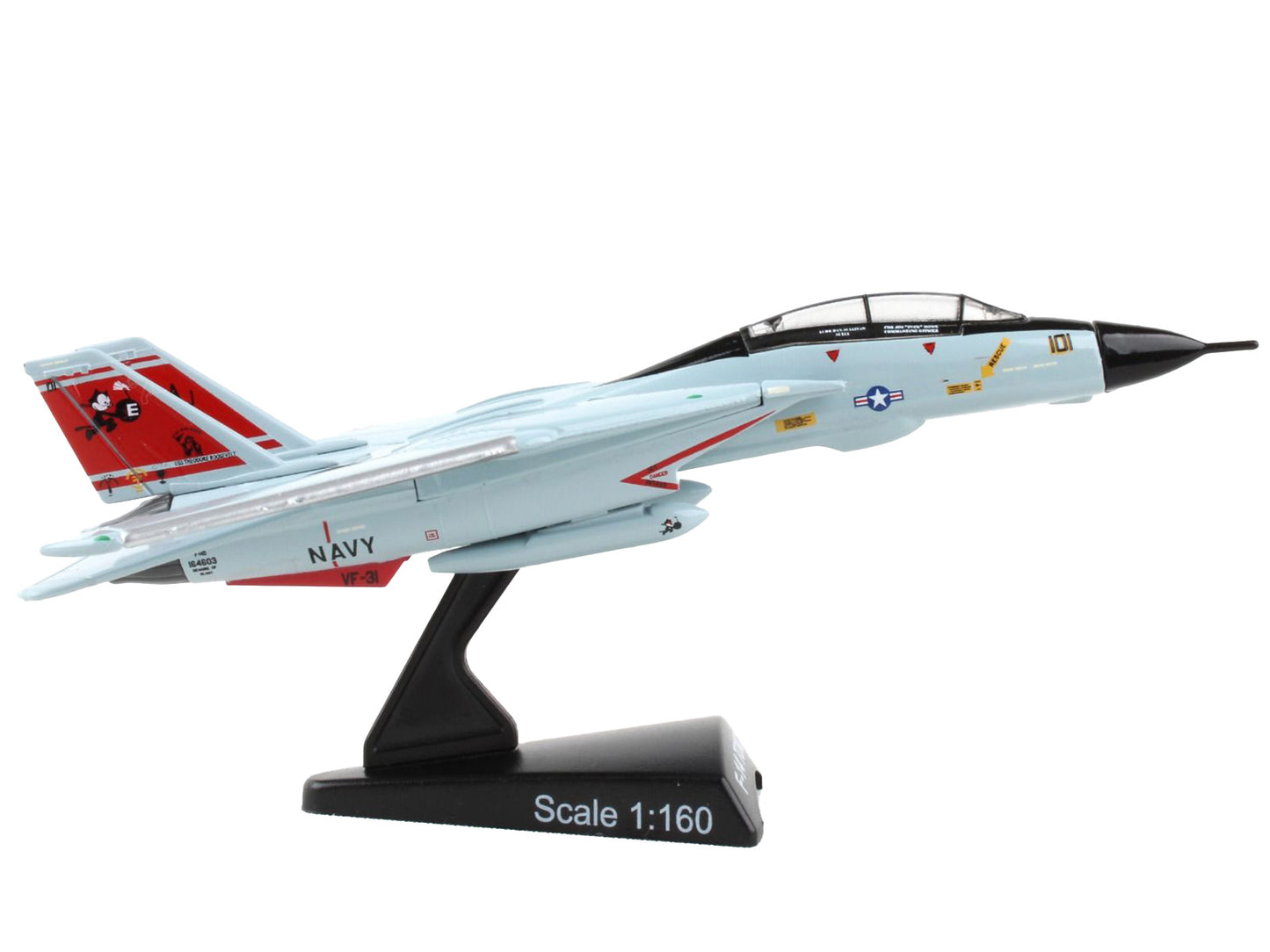 Grumman F-14 Tomcat Fighter Aircraft "VF-31 Tomcatters" United States Navy 1/160 Diecast Model Airplane by Postage Stamp