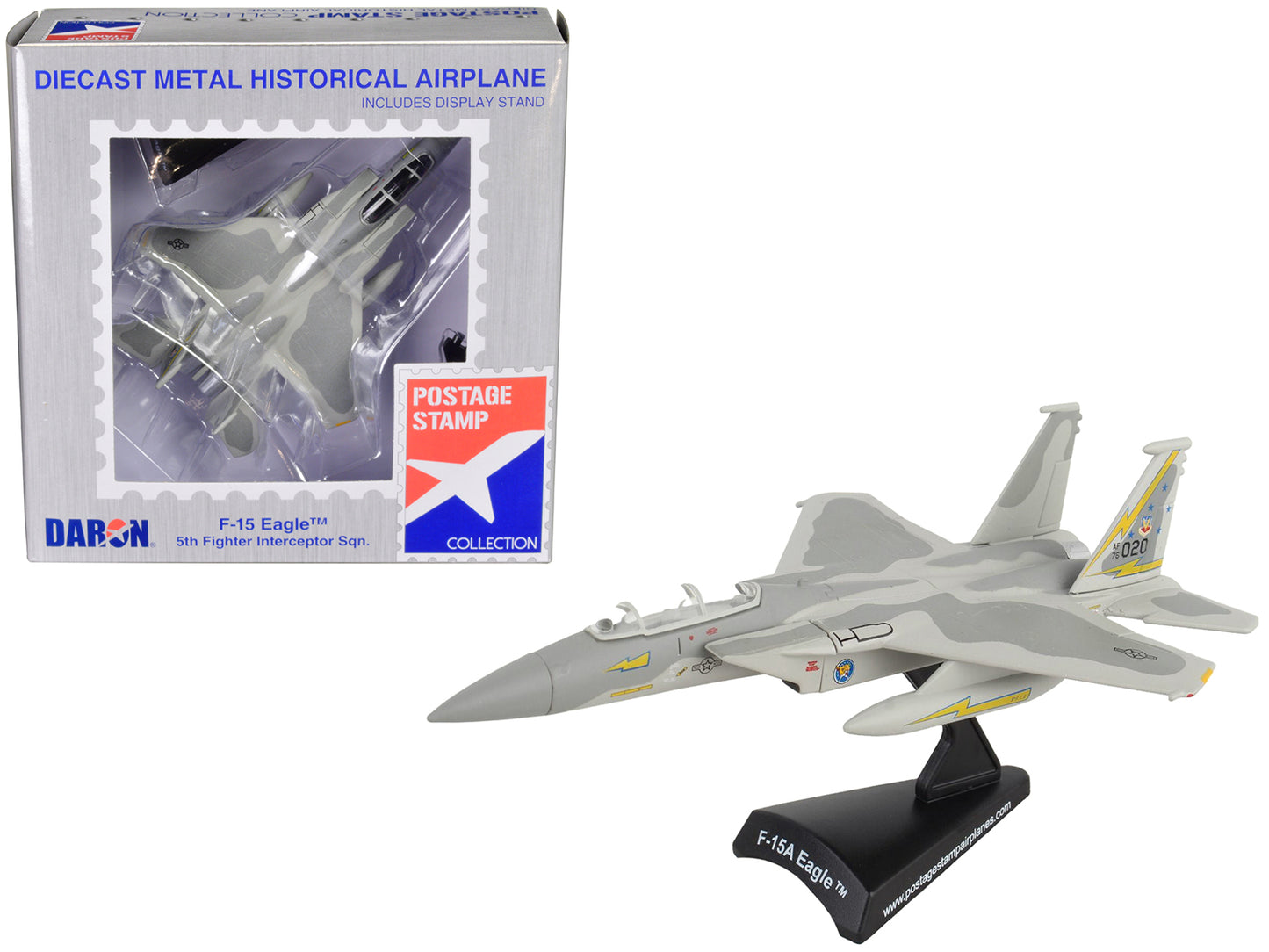 McDonnell Douglas F-15 Eagle Fighter Aircraft "5th Fighter Interceptor Squadron" United States Air Force 1/150 Diecast Model Airplane by Postage Stamp