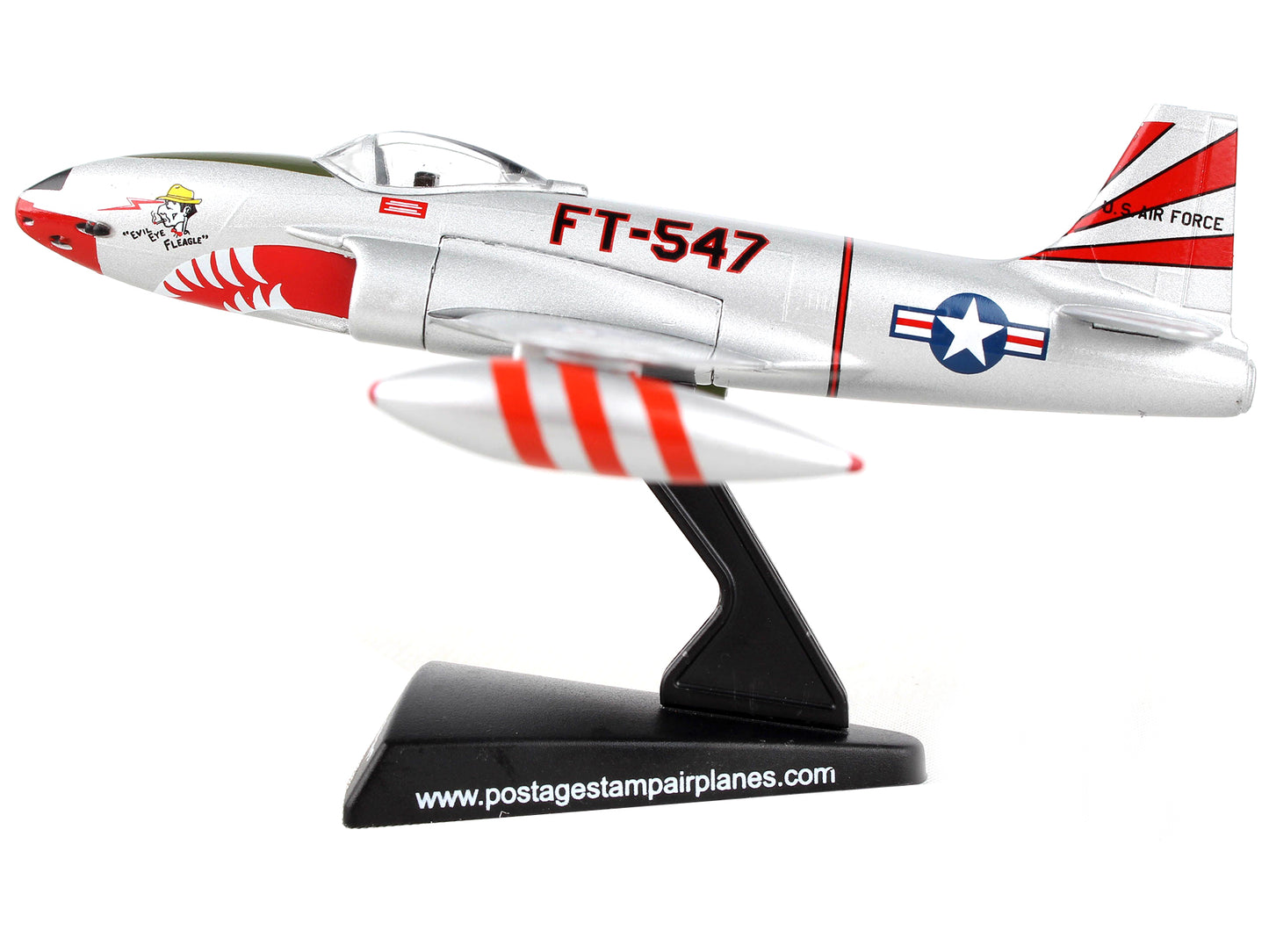 Lockheed F-80 Shooting Star Fighter Aircraft "Evil Eye Fleagle - Miss Barbara Ann" United States Air Force 1/96 Diecast Model Airplane by Postage Stamp