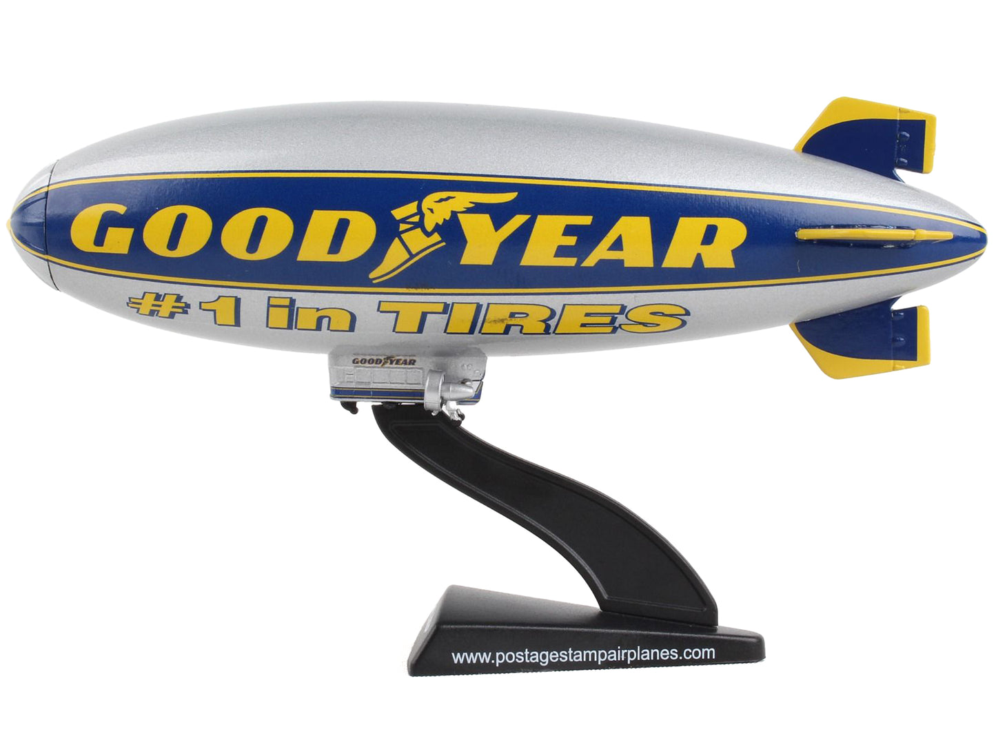 Goodyear Blimp Silver Metallic with Blue and Yellow Graphics "#1 in Tires" 1/350 Diecast Model Airplane by Postage Stamp