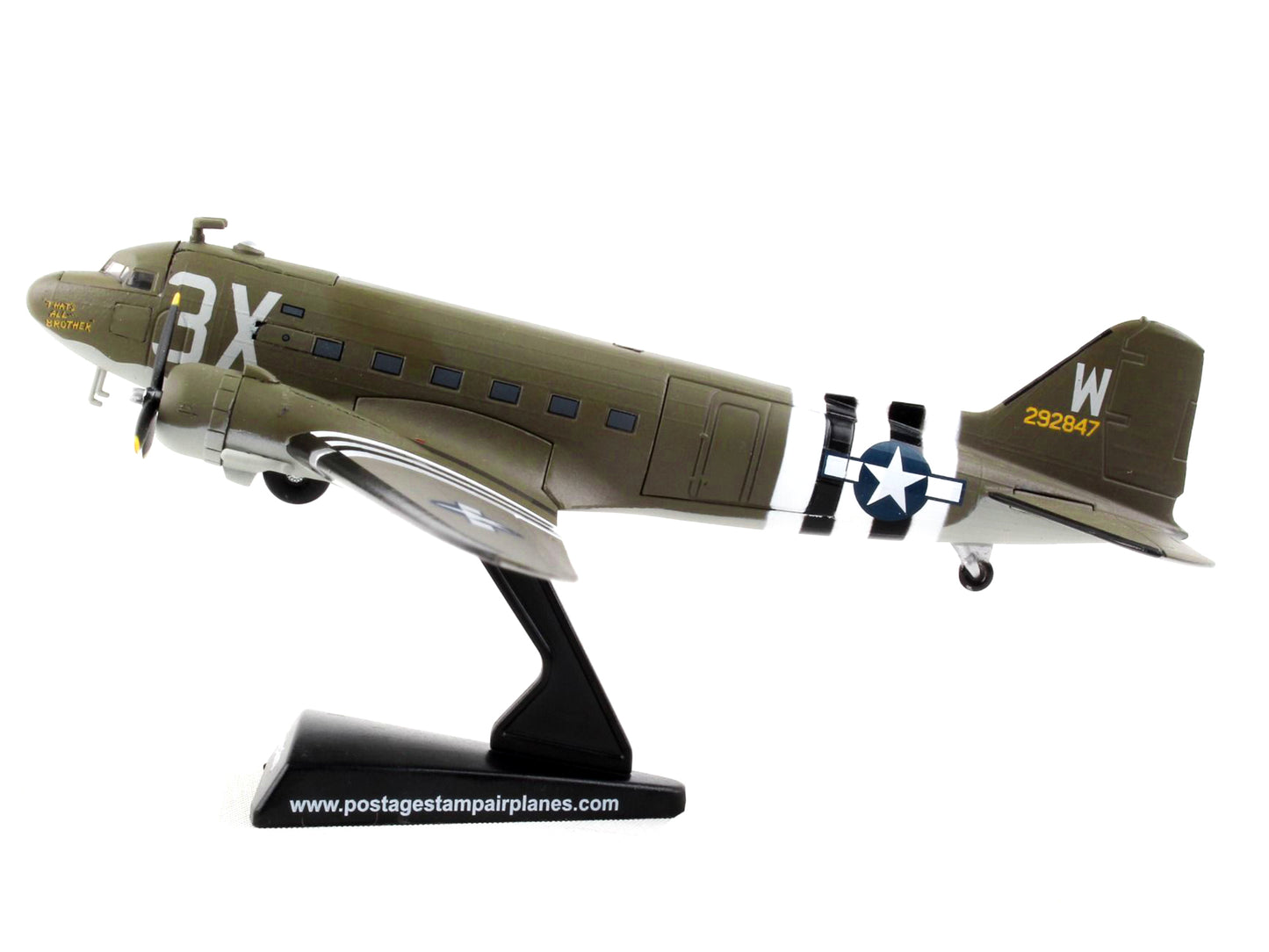 Douglas C-47 Skytrain Aircraft "That's All Brother" United States Navy 1/144 Diecast Model Airplane by Postage Stamp