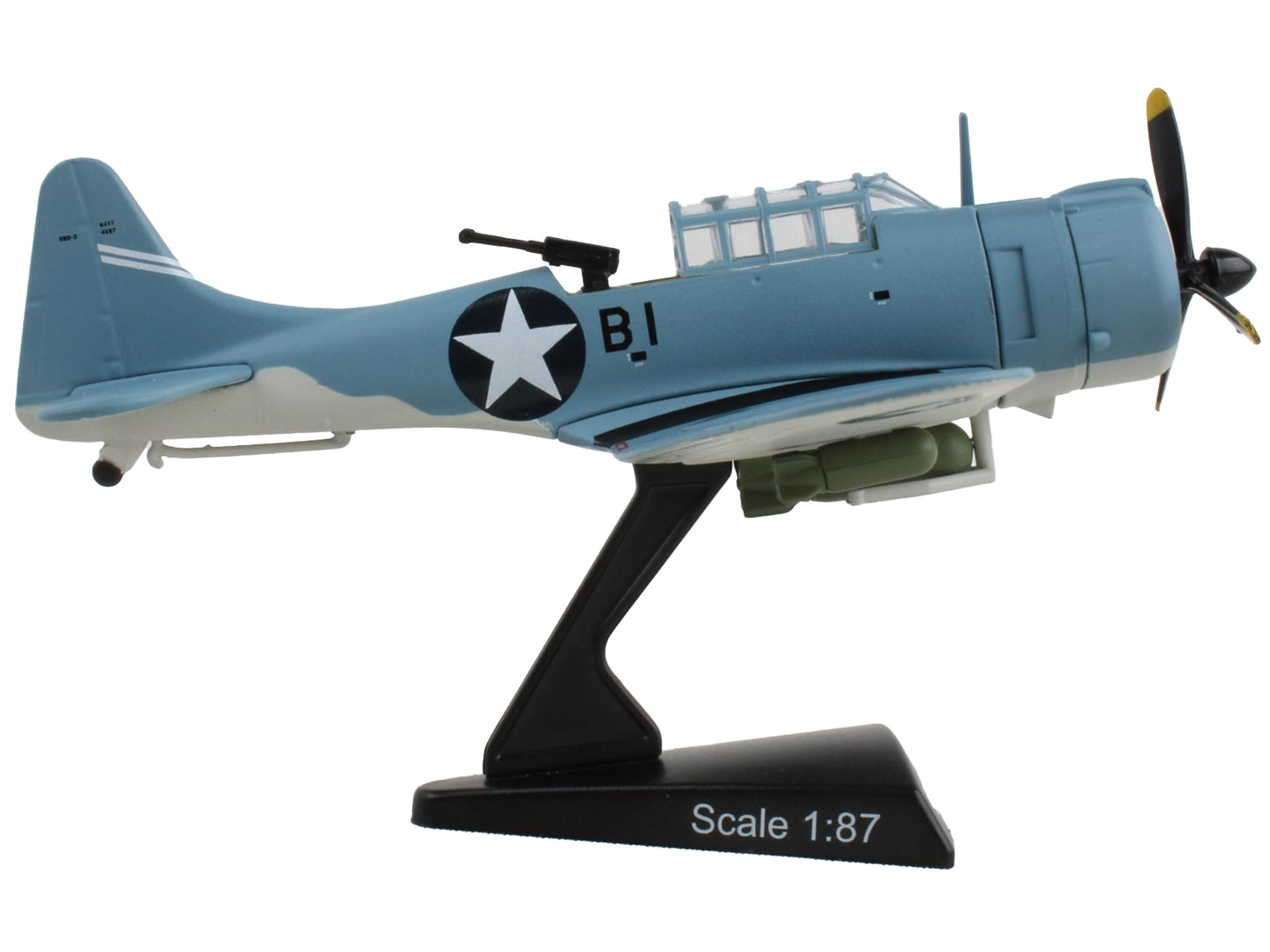 Douglas SBD-3 Dauntless Aircraft "Lt. Richard Best" United States Navy 1/87 Diecast Model Airplane by Postage Stamp