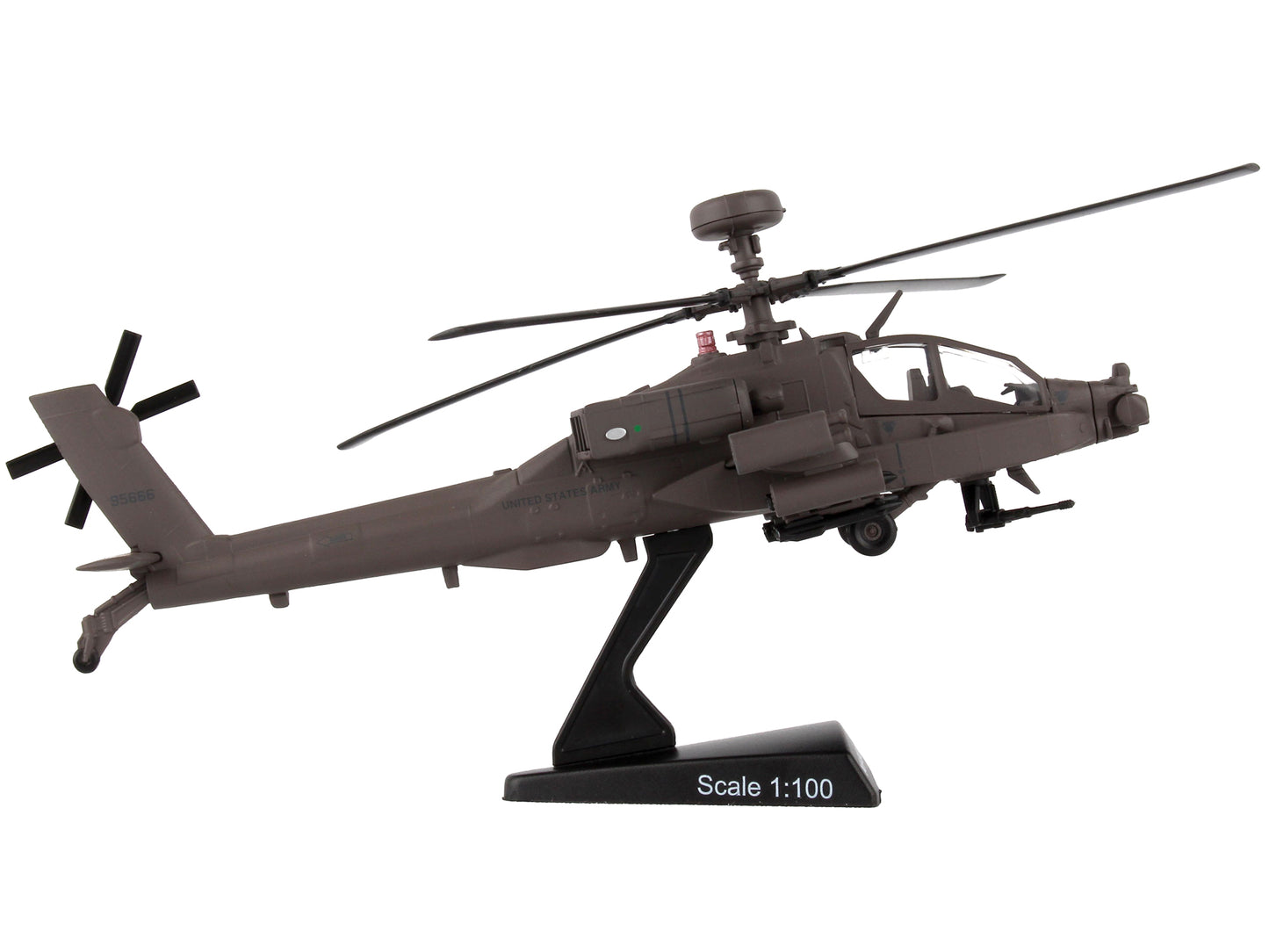 Boeing AH-64D Apache Longbow Helicopter "United States Army" 1/100 Diecast Model by Postage Stamp