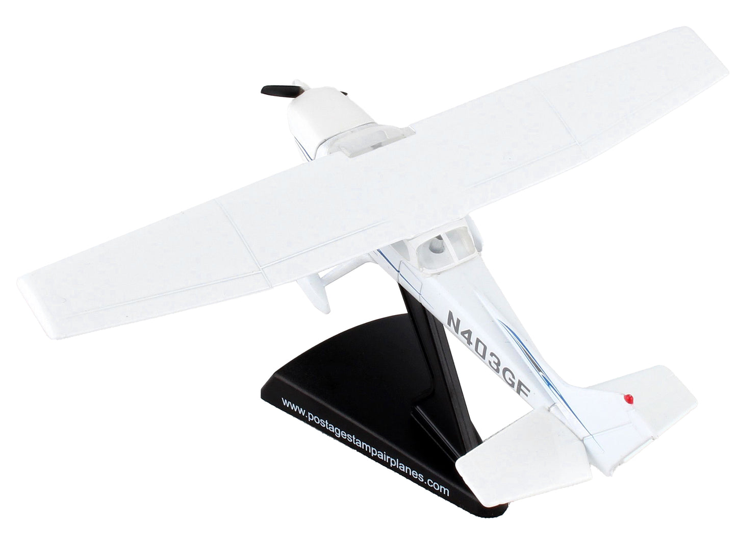 Cessna 172 Skyhawk Light Aircraft "N403GF" White 1/87 (HO) Diecast Model Airplane by Postage Stamp