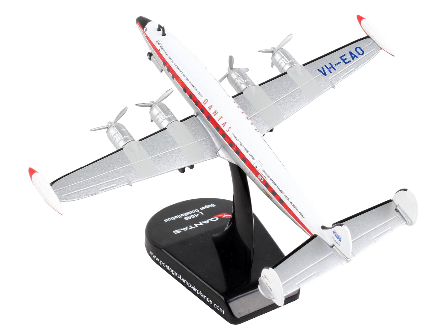 Lockheed L-1049G Super Constellation Commercial Aircraft "Qantas Airways" 1/300 Diecast Model Airplane by Postage Stamp