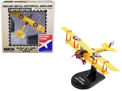 Curtiss JN4 "Jenny" Biplane Aircraft "US Air Mail Service" United States Army 1/100 Diecast Model Airplane by Postage Stamp