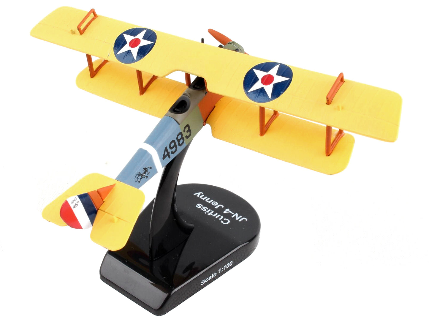 Curtiss JN4 "Jenny" Biplane Aircraft "United States Army Air Service" 1/100 Diecast Model Airplane by Postage Stamp