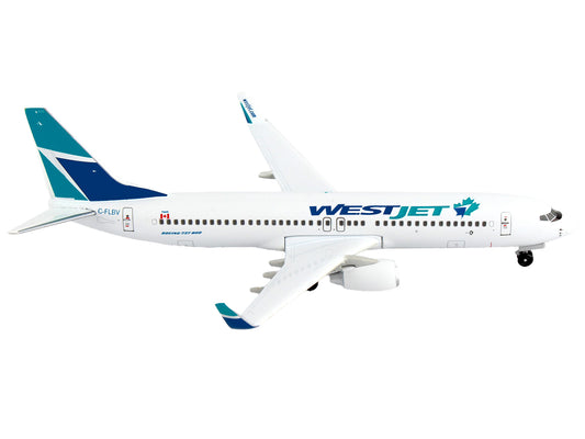 Boeing 737 Next Generation Commercial Aircraft "WestJet Airlines - Maple Leaf Logo Livery" 1/300 Diecast Model Airplane by Postage Stamp