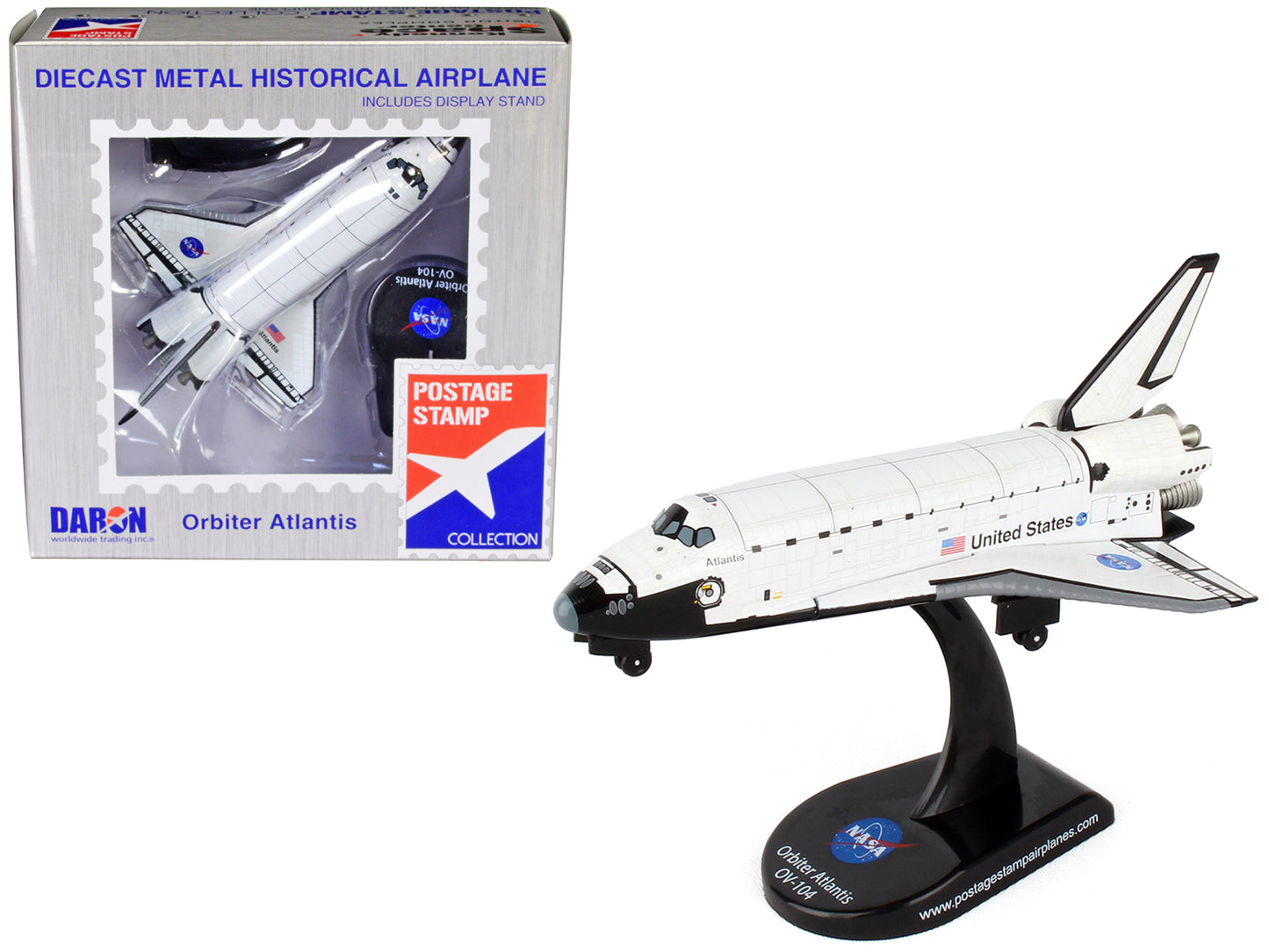 NASA Space Orbiter "Atlantis" (OV-104) "United States" 1/300 Diecast Model by Postage Stamp