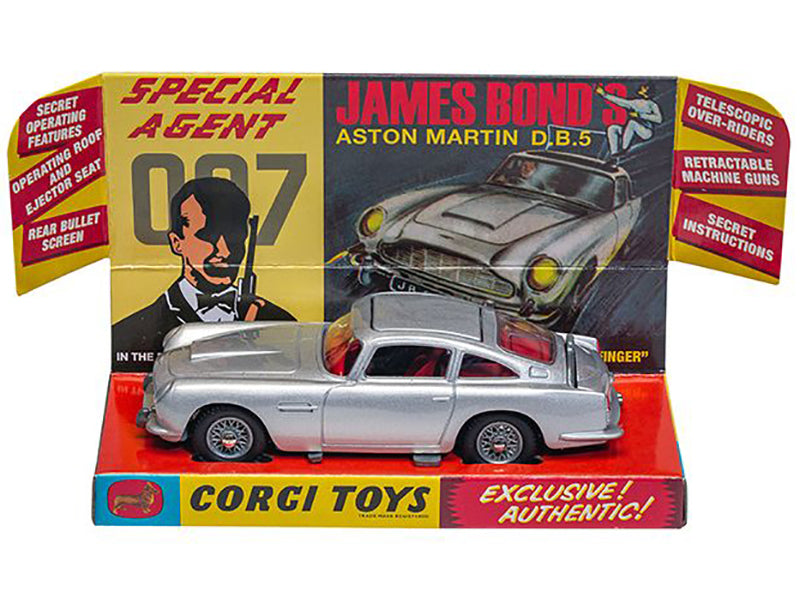 Aston Martin DB5 RHD (Right Hand Drive) Birch Silver James Bond 007 "Goldfinger" (1964) Movie (#261 Reissue) Diecast Model Car by Corgi