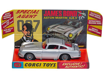 Aston Martin DB5 RHD (Right Hand Drive) Birch Silver James Bond 007 "Goldfinger" (1964) Movie (#261 Reissue) Diecast Model Car by Corgi