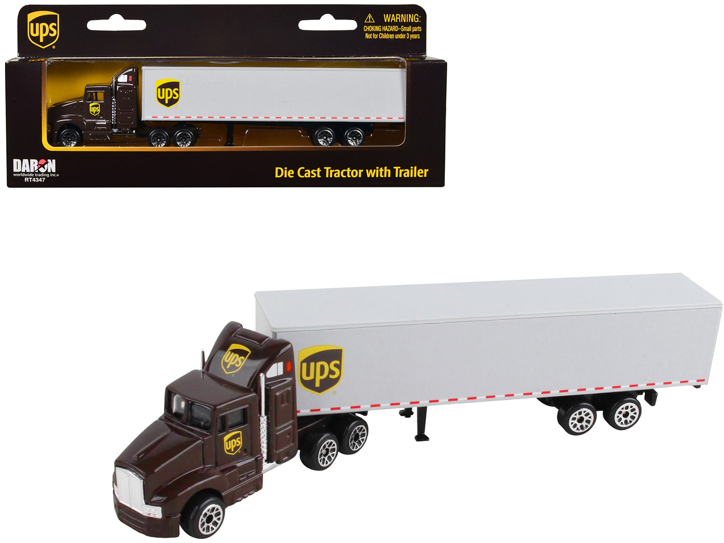 UPS Truck with Trailer Brown "United Parcel Service" Diecast Model by Daron