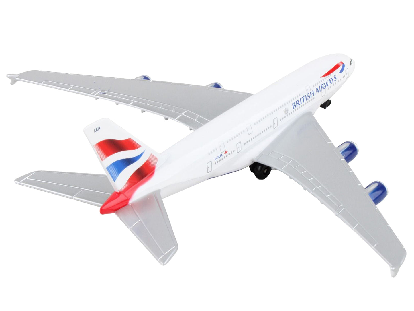 A380 Commercial Aircraft "British Airways" (G-XLEA) White with Blue and Red Tail Diecast Model Airplane by Daron