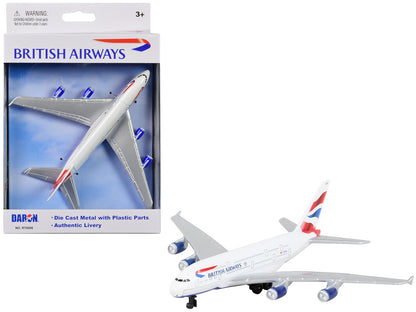 A380 Commercial Aircraft "British Airways" (G-XLEA) White with Blue and Red Tail Diecast Model Airplane by Daron