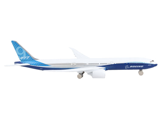 Boeing 777X Commercial Aircraft "Corporate Livery" White and Blue Diecast Model Airplane by Daron