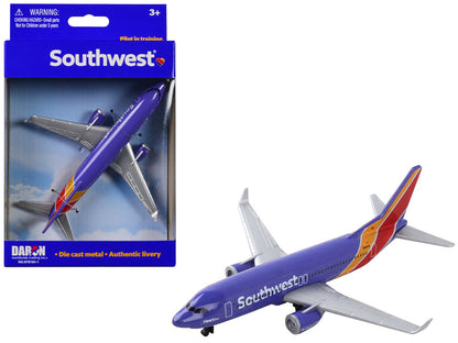 Commercial Aircraft "Southwest Airlines" (N8642E) Blue with Striped Tail Diecast Model Airplane by Daron