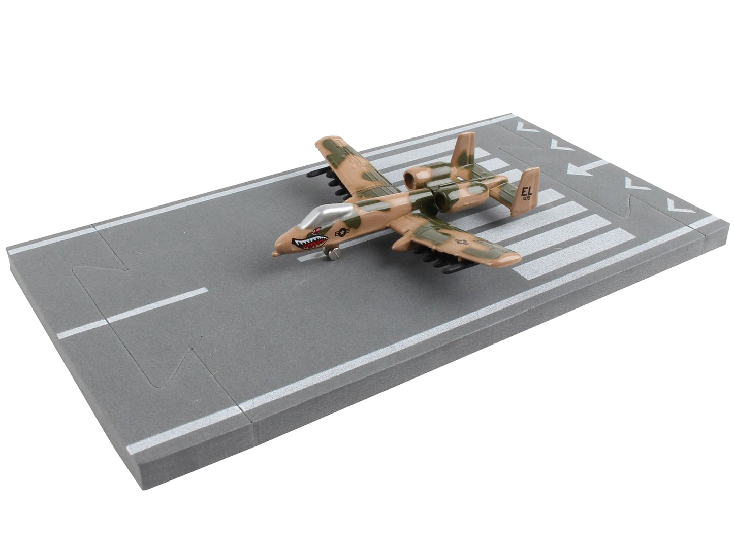 Fairchild Republic A-10 Thunderbolt II "Warthog" Attack Aircraft Camouflage "United States Air Force" with Runway Section Diecast Model Airplane by Runway24