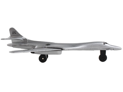 Rockwell B-1 Lancer Bomber Aircraft Silver Metallic "United States Air Force" with Runway Section Diecast Model Airplane by Runway24