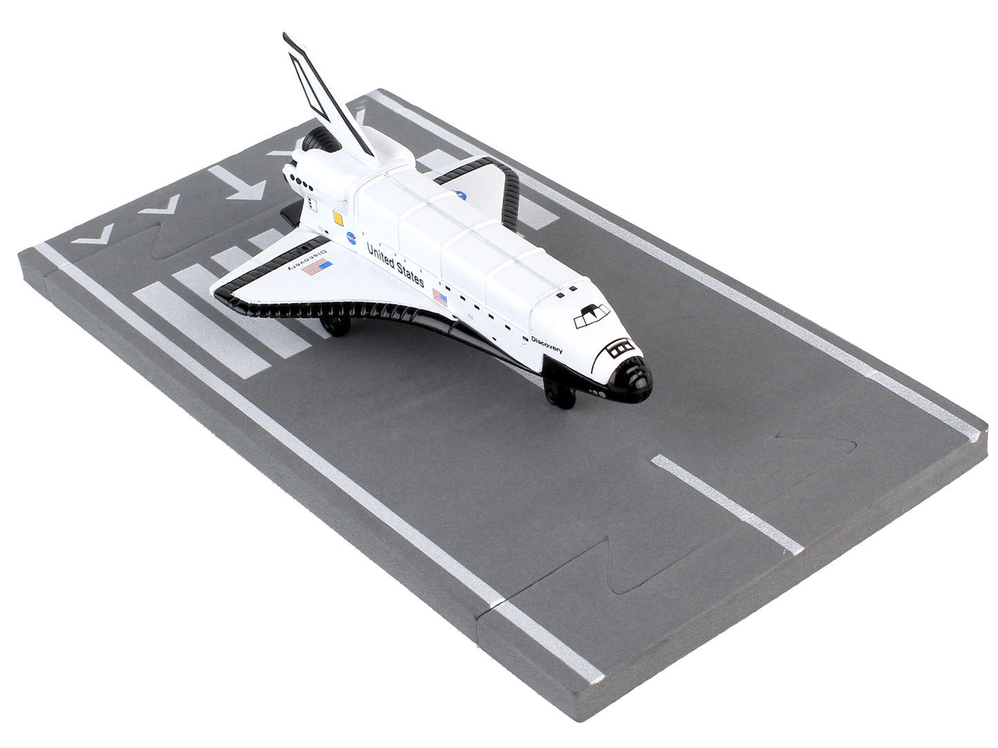 NASA "Discovery" Space Shuttle White "United States" with Runway Section Diecast Model Airplane by Runway24