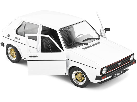 1983 Volkswagen Golf L Custom White with Gold Wheels 1/18 Diecast Model Car by Solido