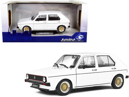 1983 Volkswagen Golf L Custom White with Gold Wheels 1/18 Diecast Model Car by Solido