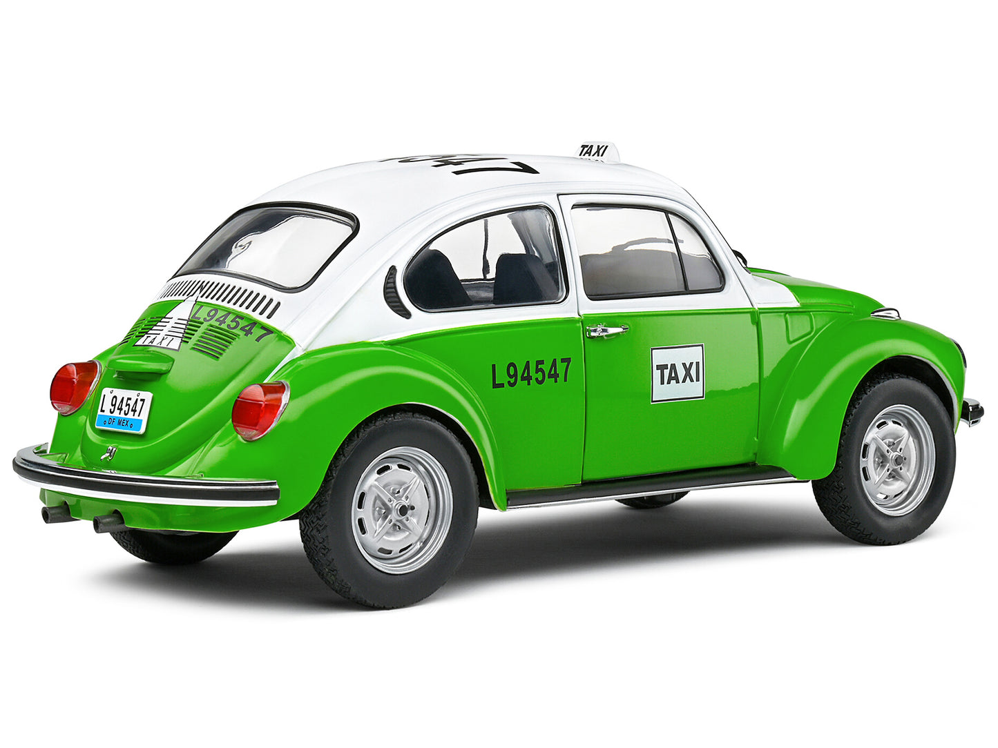 1974 Volkswagen Beetle 1303 "Mexican Taxi" Green and White 1/18 Diecast Model Car by Solido