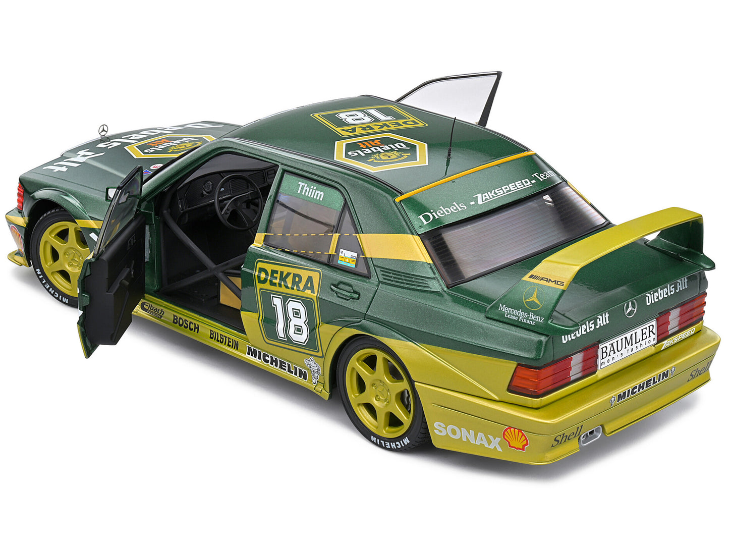 Mercedes-Benz 190 EVO II #18 Kurt Thiim "DTM (Deutsche Tourenwagen Meisterschaft)" (1992) "Competition" Series 1/18 Diecast Model Car by Solido