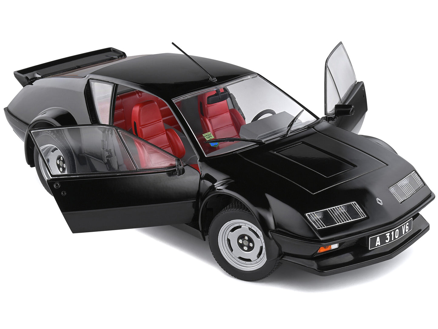 1983 Alpine A310 Pack GT Noir Irise Black with Red Interior 1/18 Diecast Model Car by Solido