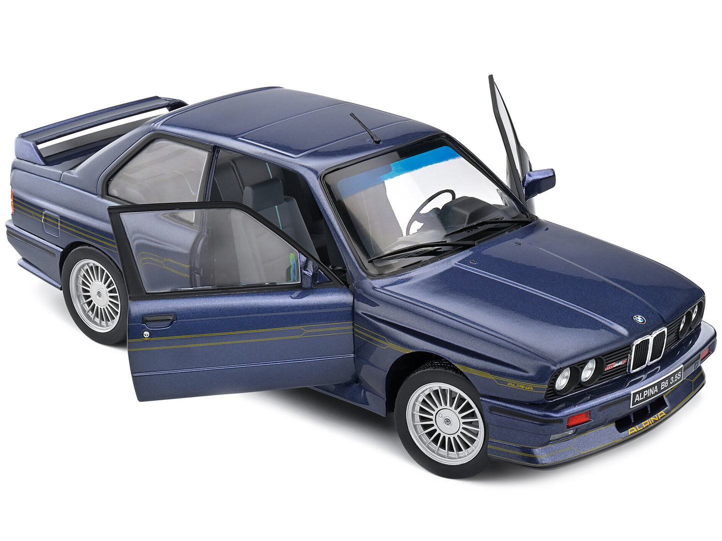 1990 BMW E30 M3 Alpina B6 3.5S Mauritus Blue Metallic 1/18 Diecast Model Car by Solido