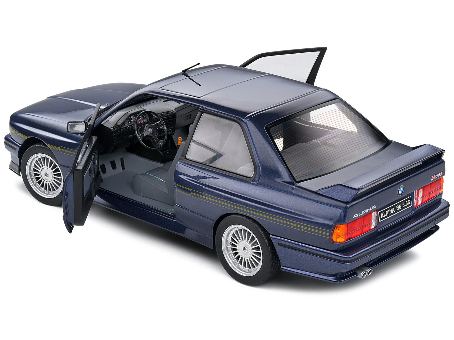 1990 BMW E30 M3 Alpina B6 3.5S Mauritus Blue Metallic 1/18 Diecast Model Car by Solido