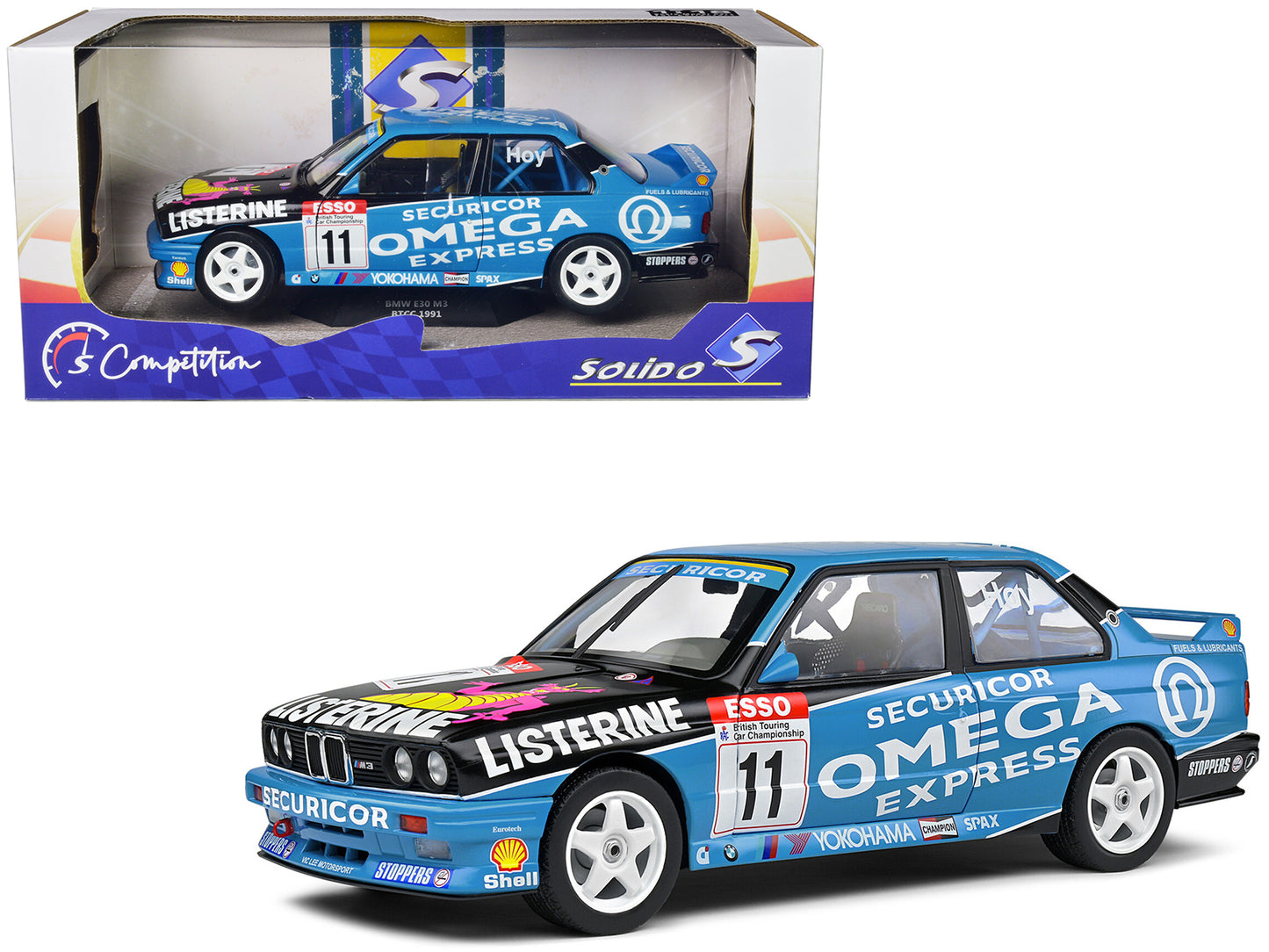 BMW E30 M3 #11 Will Hoy Winner "BTCC (British Touring Car Championship)" (1991) "Competition" Series 1/18 Diecast Model Car by Solido