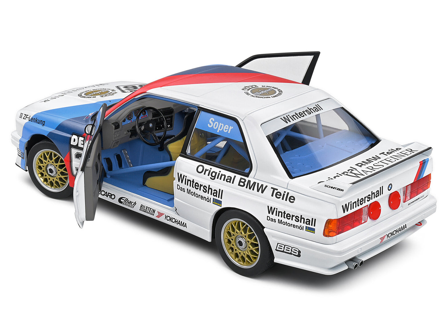 BMW E30 M3 #36 Steve Soper "DTM (Deutsche Tourenwagen Meisterschaft)" (1989) "Competition" Series 1/18 Diecast Model Car by Solido