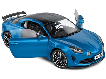 2023 Alpine A110S Pack Aero Bleu Alpine Blue Metallic with Black Top 1/18 Diecast Model Car by Solido