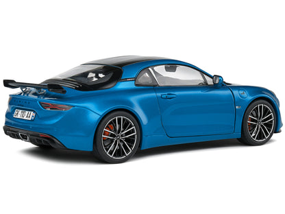 2023 Alpine A110S Pack Aero Bleu Alpine Blue Metallic with Black Top 1/18 Diecast Model Car by Solido