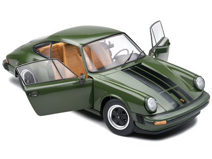 1974 Porsche 911 SC Olive Green with Black Stripes 1/18 Diecast Model Car by Solido