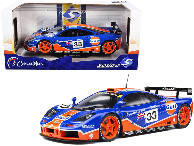 McLaren F1 GTR #33 R. Bellm - J.J. Lehto - J. Weaver "Gulf Oil" 24 Hours of Le Mans (1996) "Competition" Series 1/18 Diecast Model Car by Solido