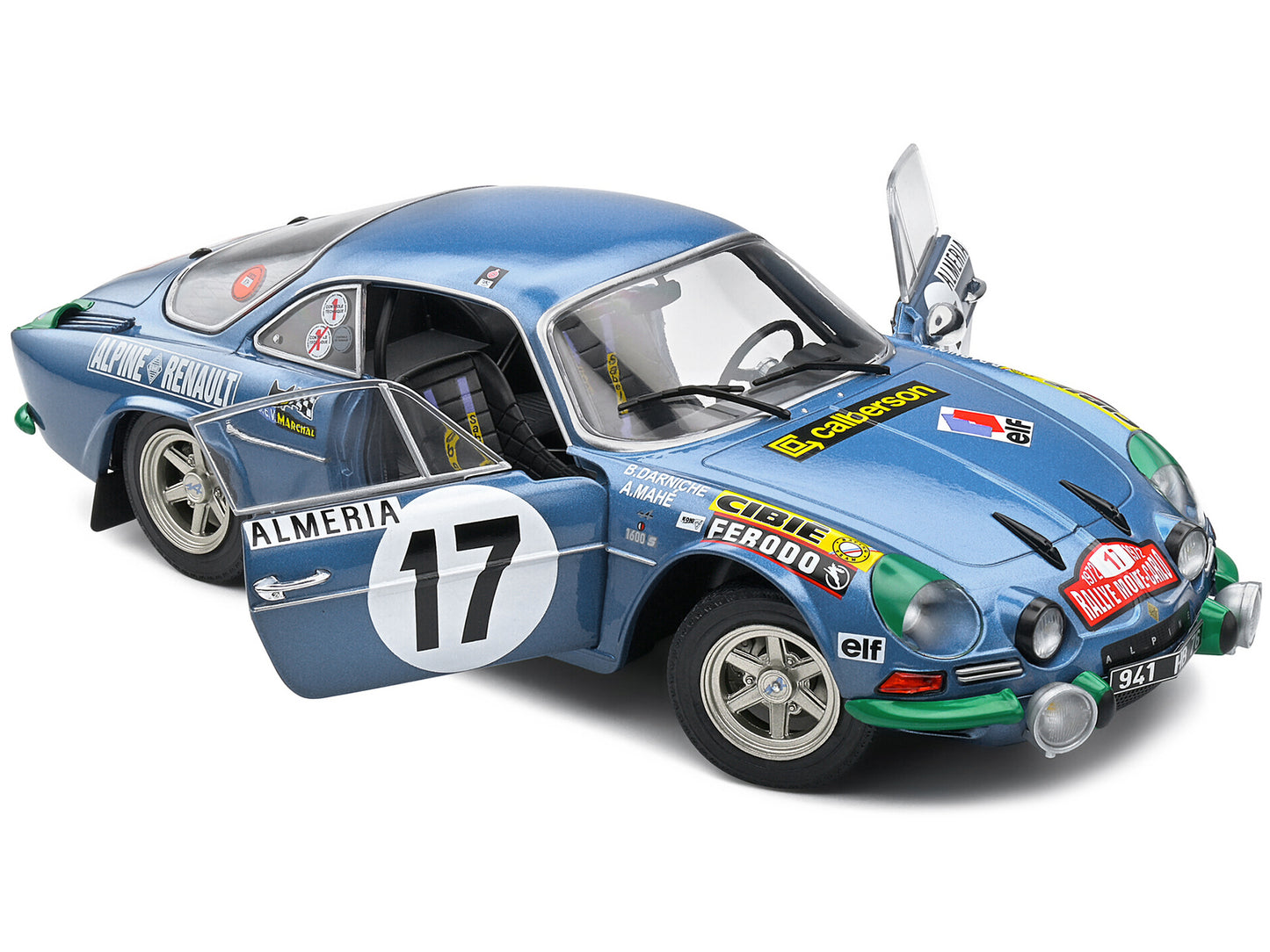 Alpine A110 1600S #17 Bernard Darniche - Alain Mahe "Rallye de Monte-Carlo" (1972) "Competition" Series 1/18 Diecast Model Car by Solido