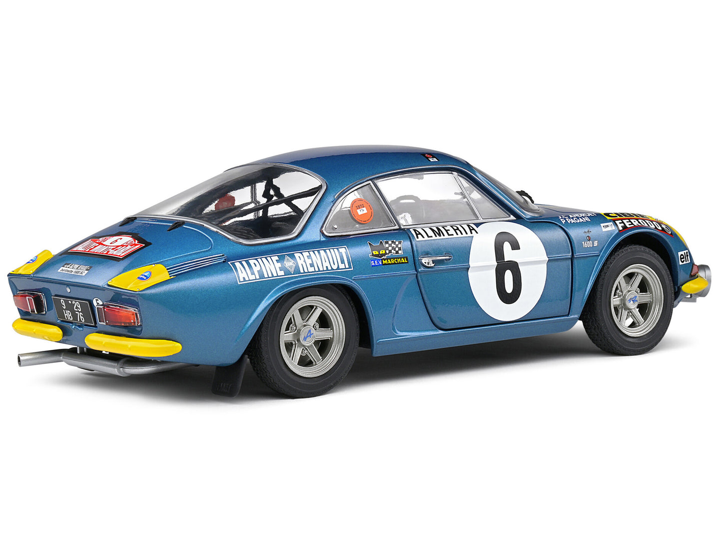 Alpine A110 1600S #6 Jean-Claude Andruet - Pierre Pagani "Rallye Montecarlo" (1972) "Competition" Series 1/18 Diecast Model Car by Solido